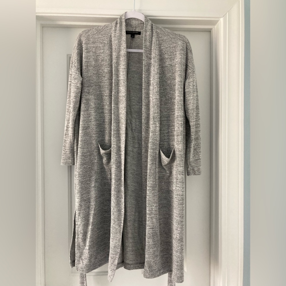 Banana Republic gray cardigan.